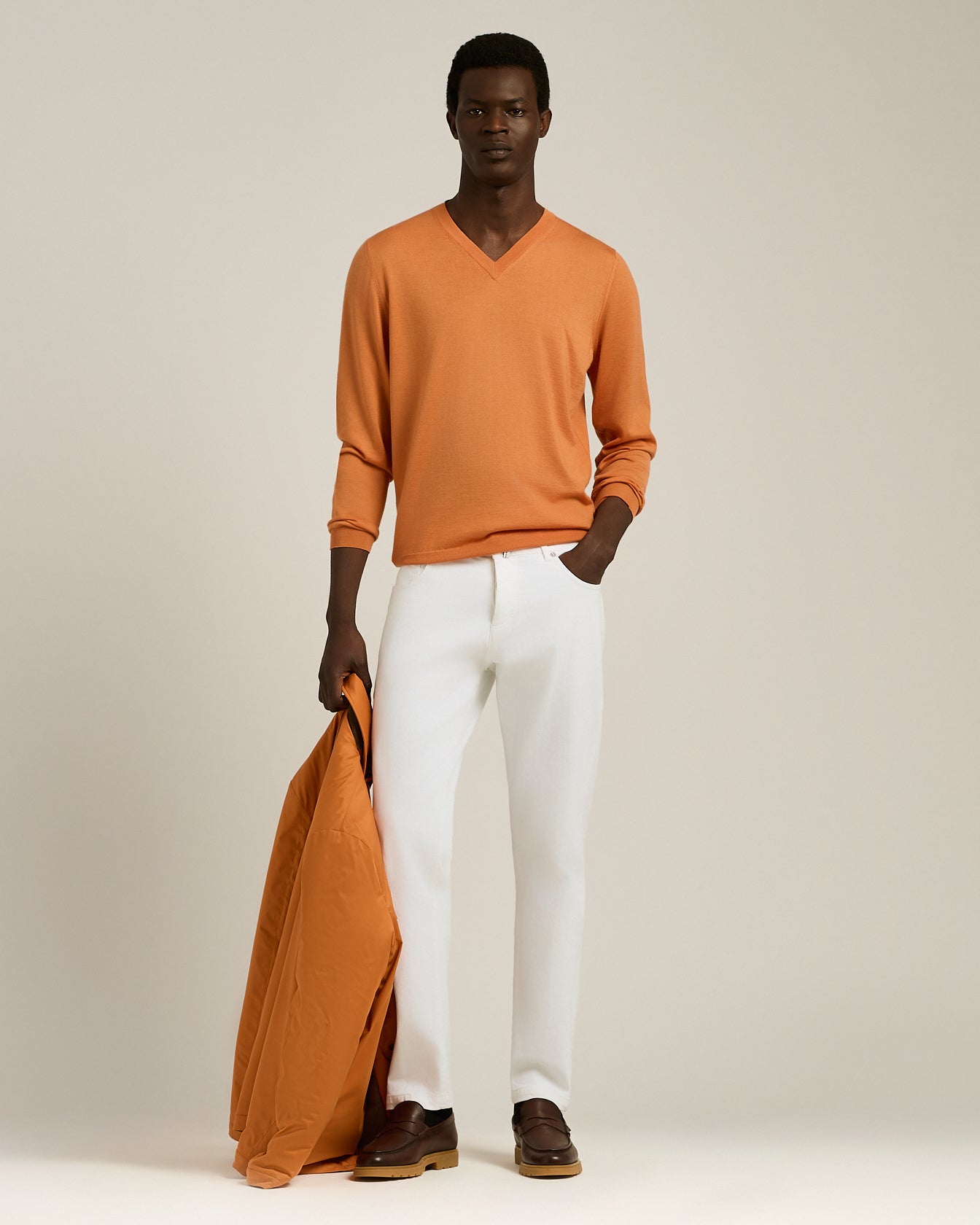 MAGLIA SCOLLO V IN CASHMERE E SETA