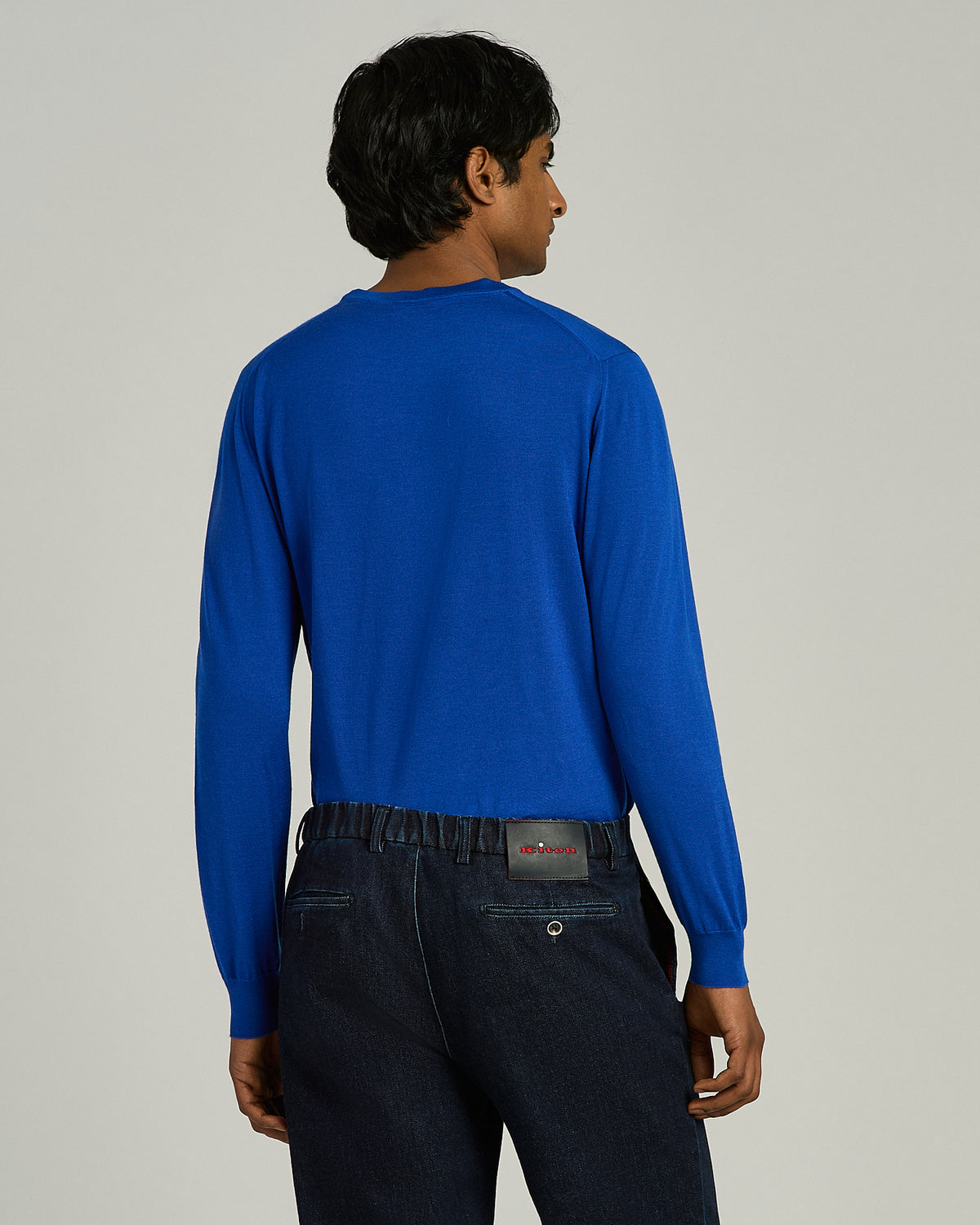 BRILLIANT BLUE CASHMERE ROUND-NECK SWEATER 3
