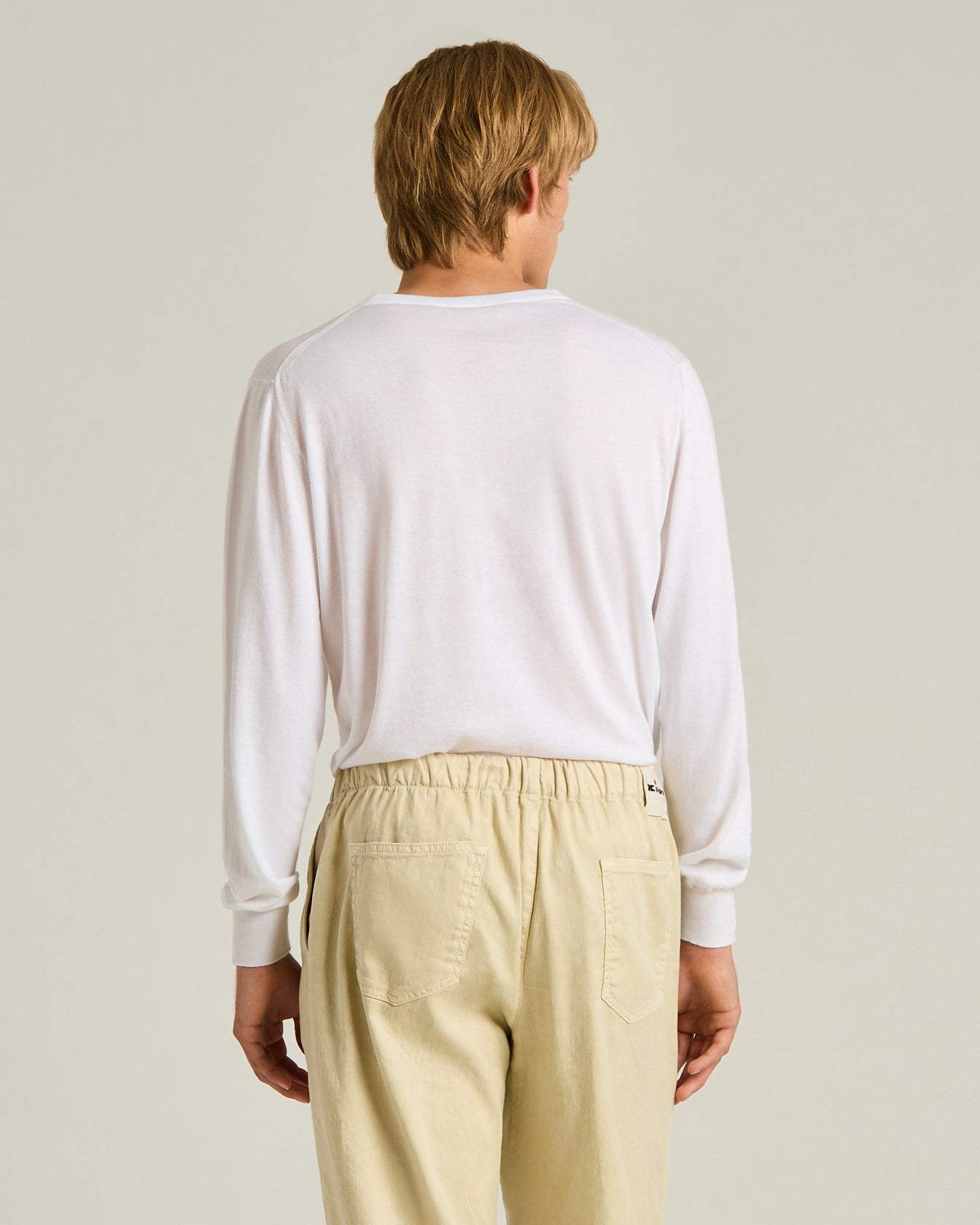 PURE COTTON SHORT-SLEEVED CREW NECK SWEATER