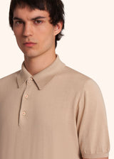 Kiton natural beige jersey poloshirt for man, in cotton 4