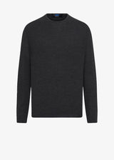 WOOL AND SILK BLEND CREW NECK JUMPER