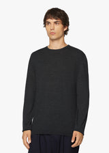 WOOL AND SILK BLEND CREW NECK JUMPER