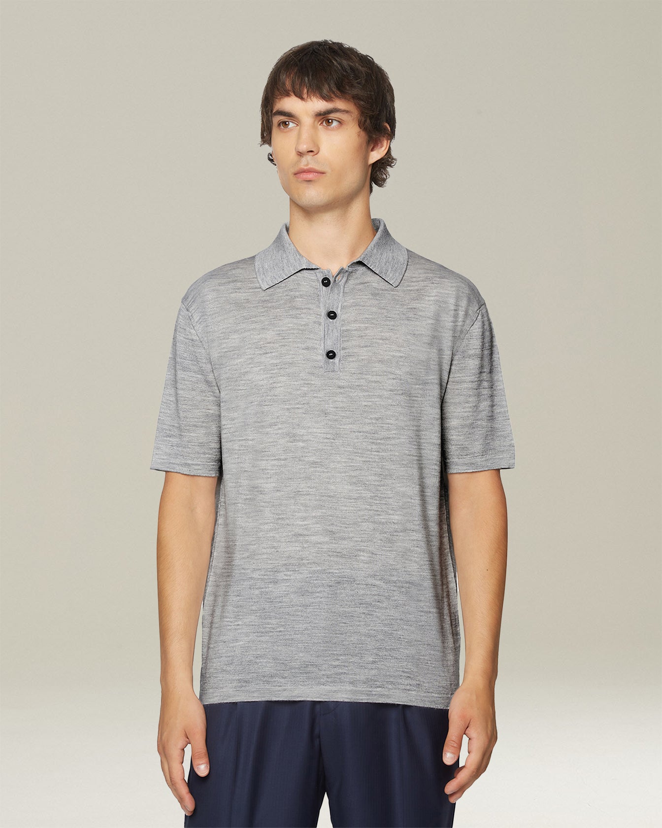 DELUXE WOOL AND SILK POLO SHIRT