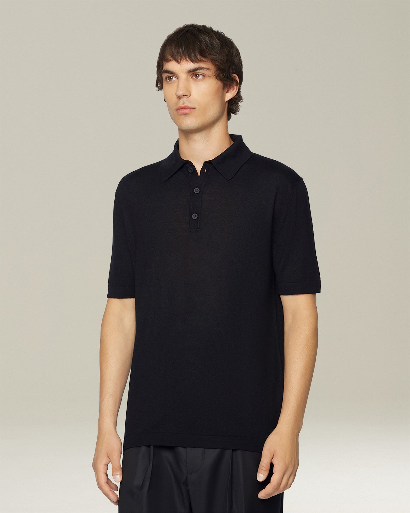 DELUXE WOOL AND SILK POLO SHIRT