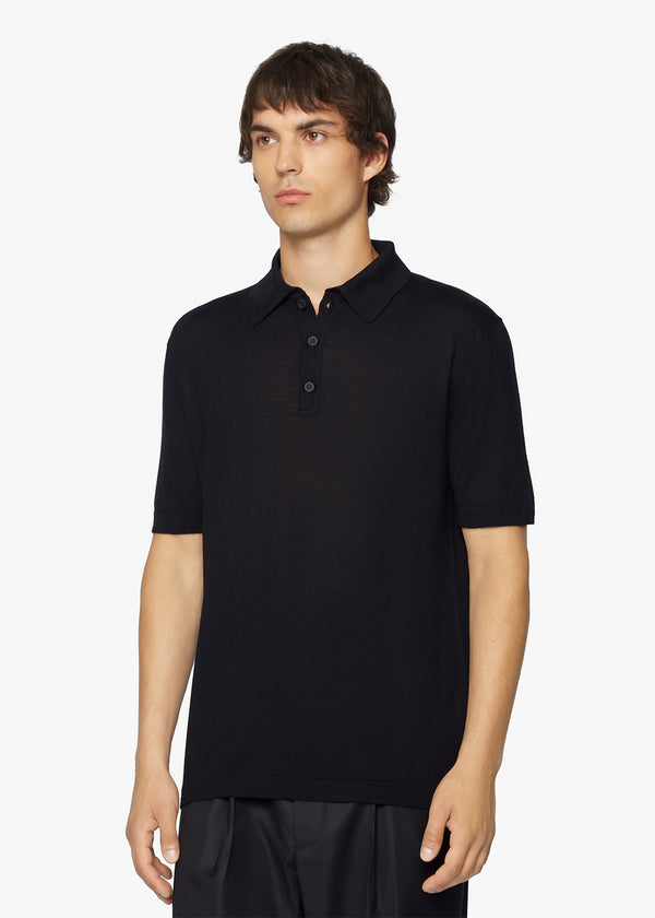 DELUXE WOOL AND SILK POLO SHIRT