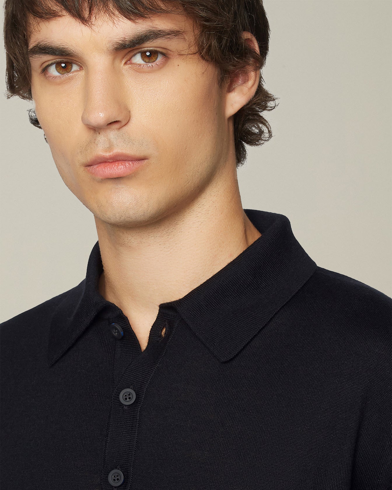 DELUXE WOOL AND SILK POLO SHIRT