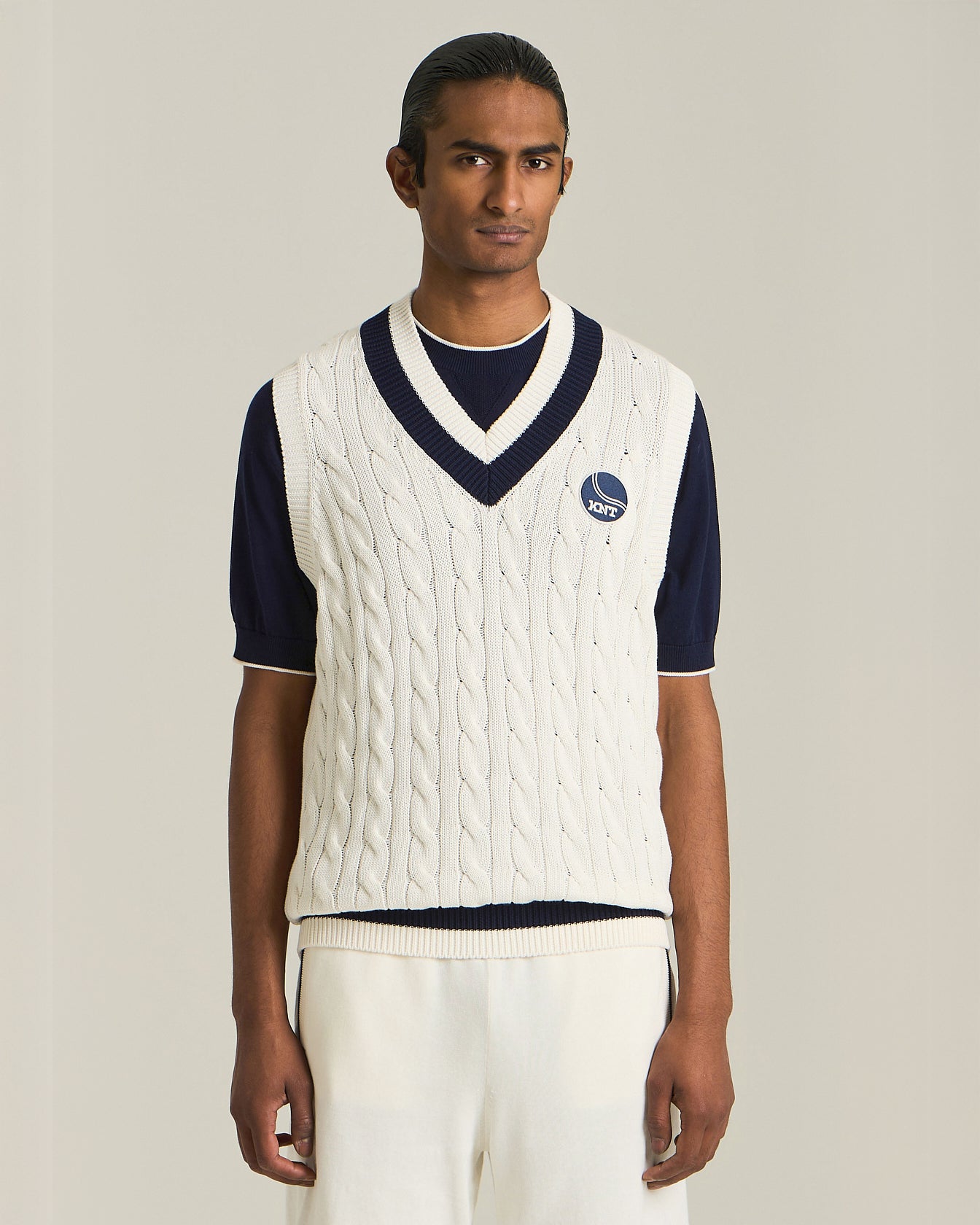 KNT COTTON KNIT SWEATER VEST - TENNIS CAPSULE COLLECTION