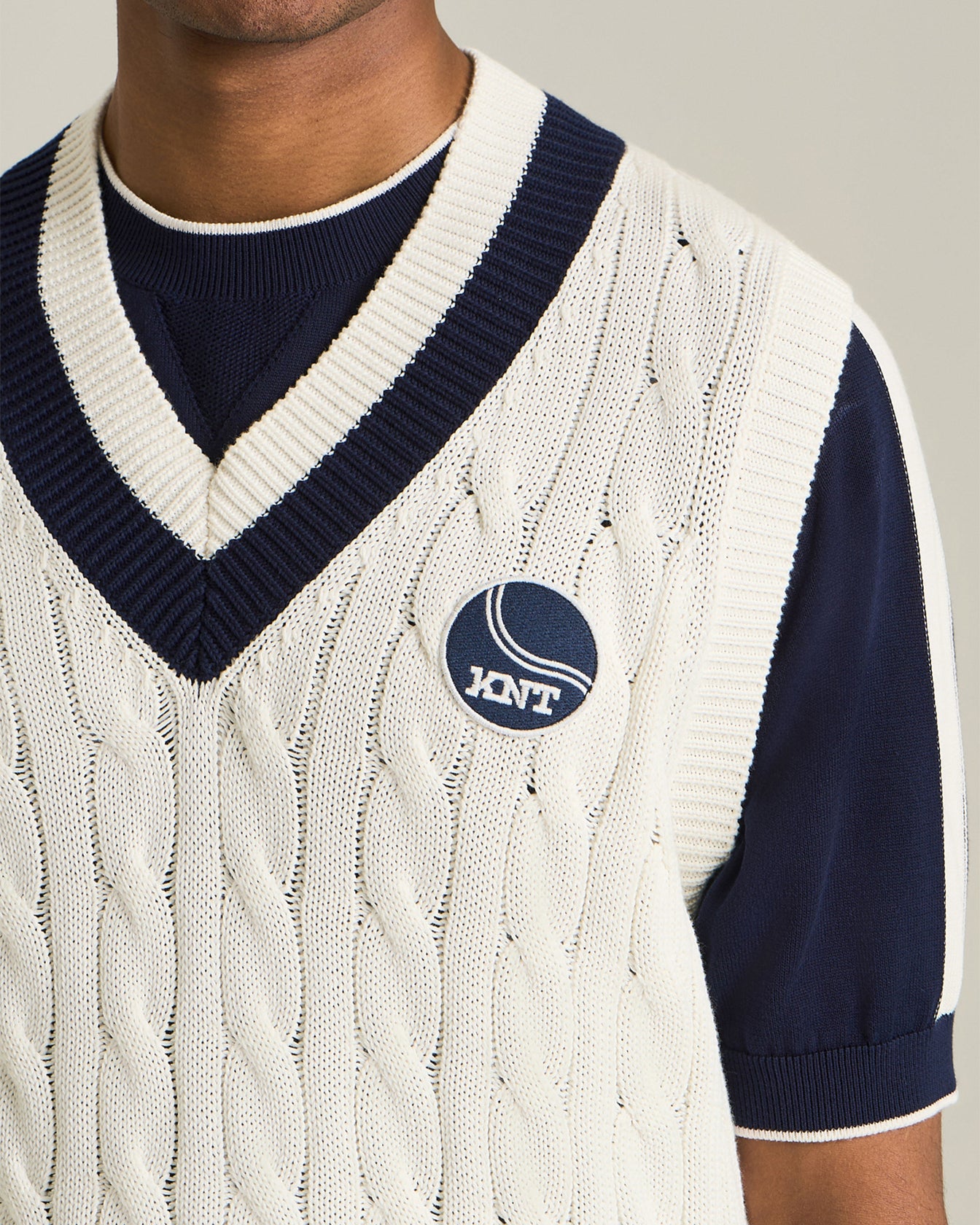 KNT COTTON KNIT SWEATER VEST - TENNIS CAPSULE COLLECTION