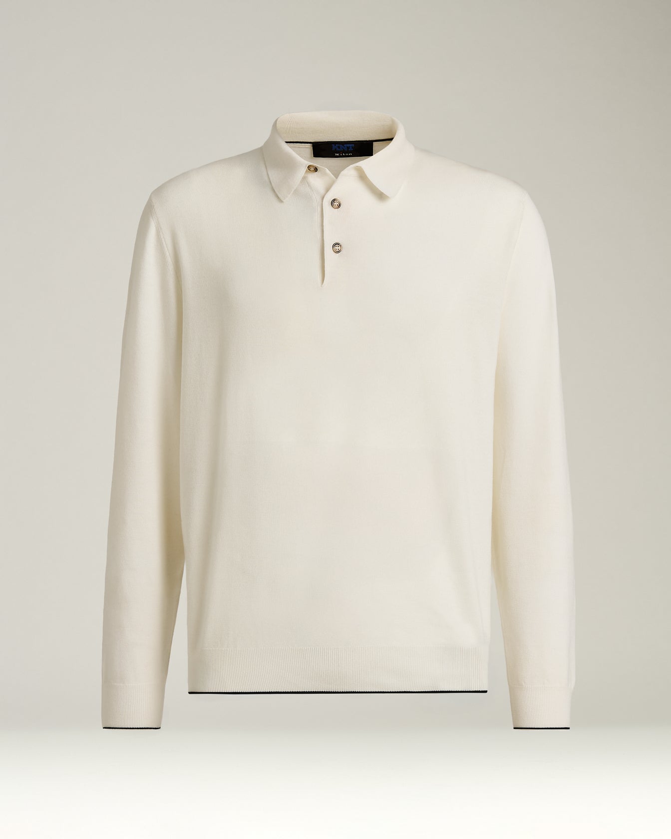 VIRGIN WOOL LONG-SLEEVED POLO SHIRT