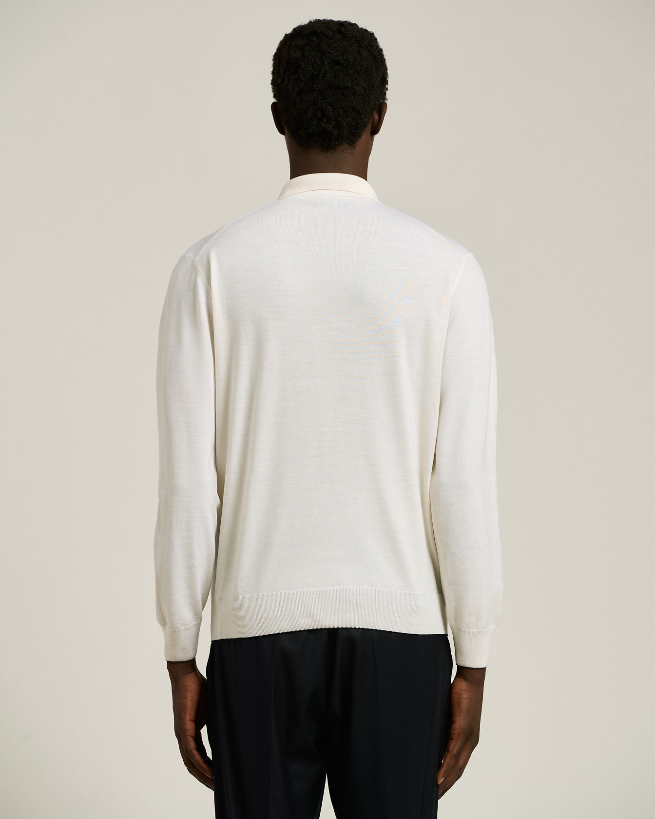 VIRGIN WOOL LONG-SLEEVED POLO SHIRT