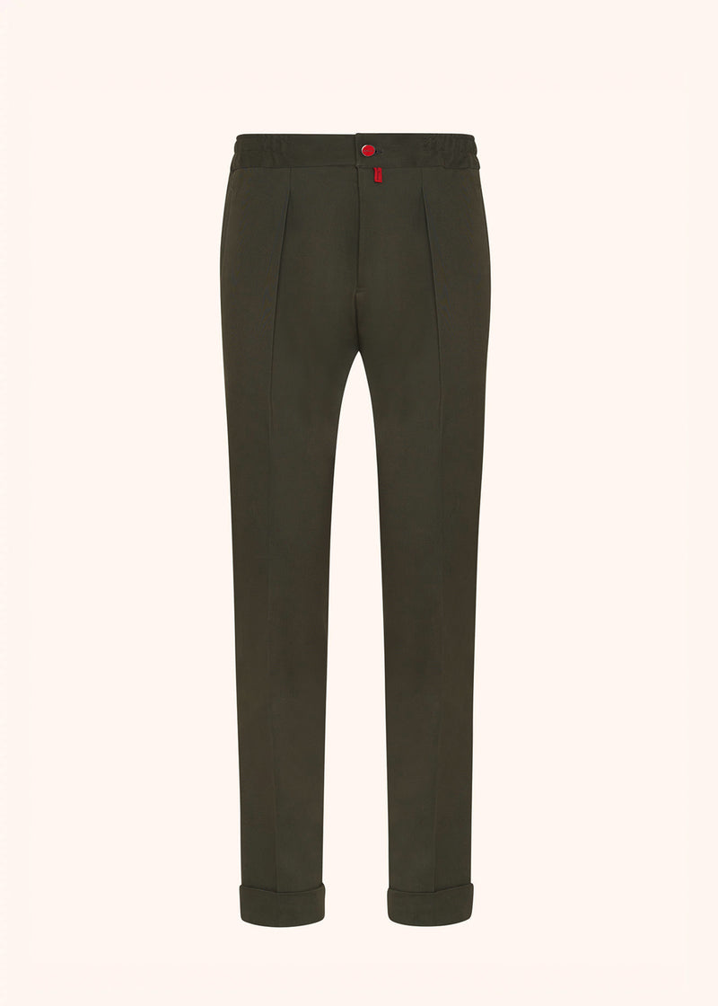 Kiton green trousers for man, in cotton 1