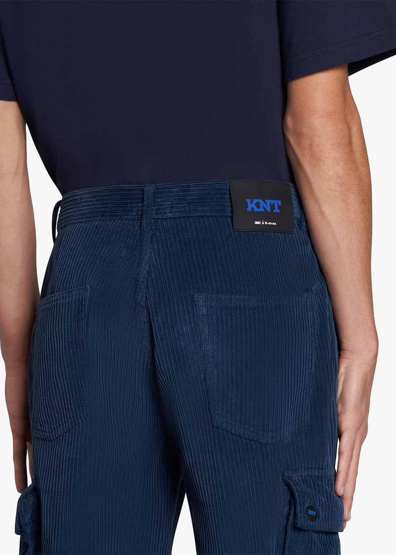 Knt blue trousers in cotton 4