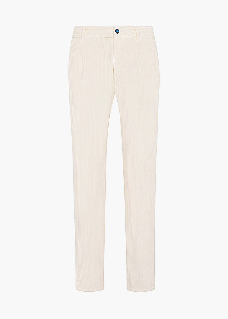 Knt white trousers in cotton 1