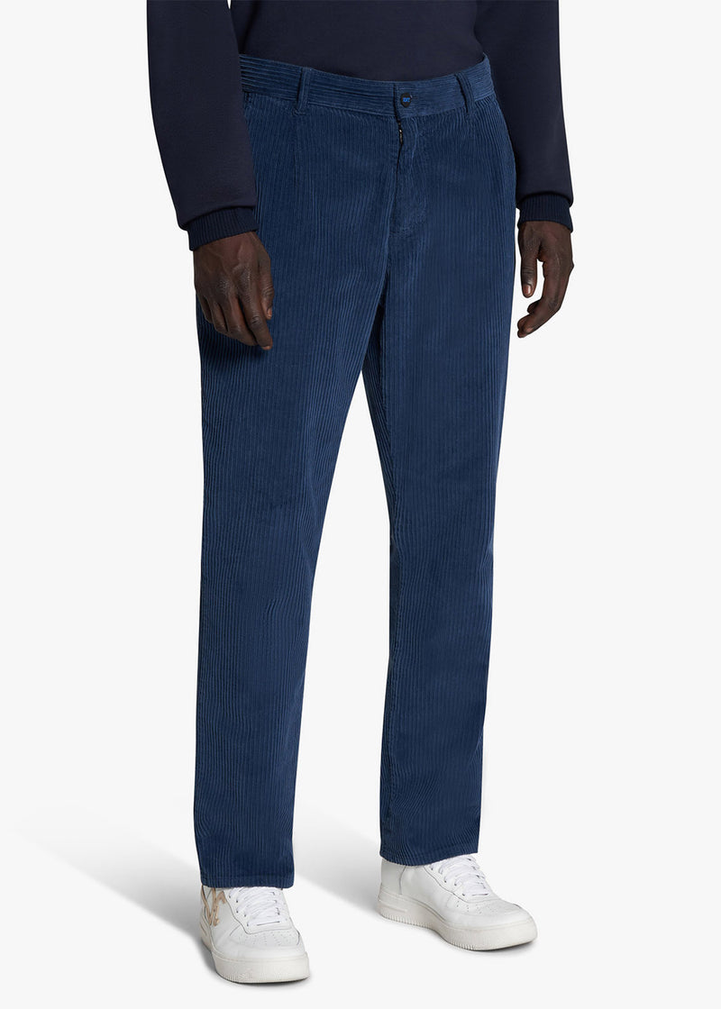 Knt blue trousers in cotton 2