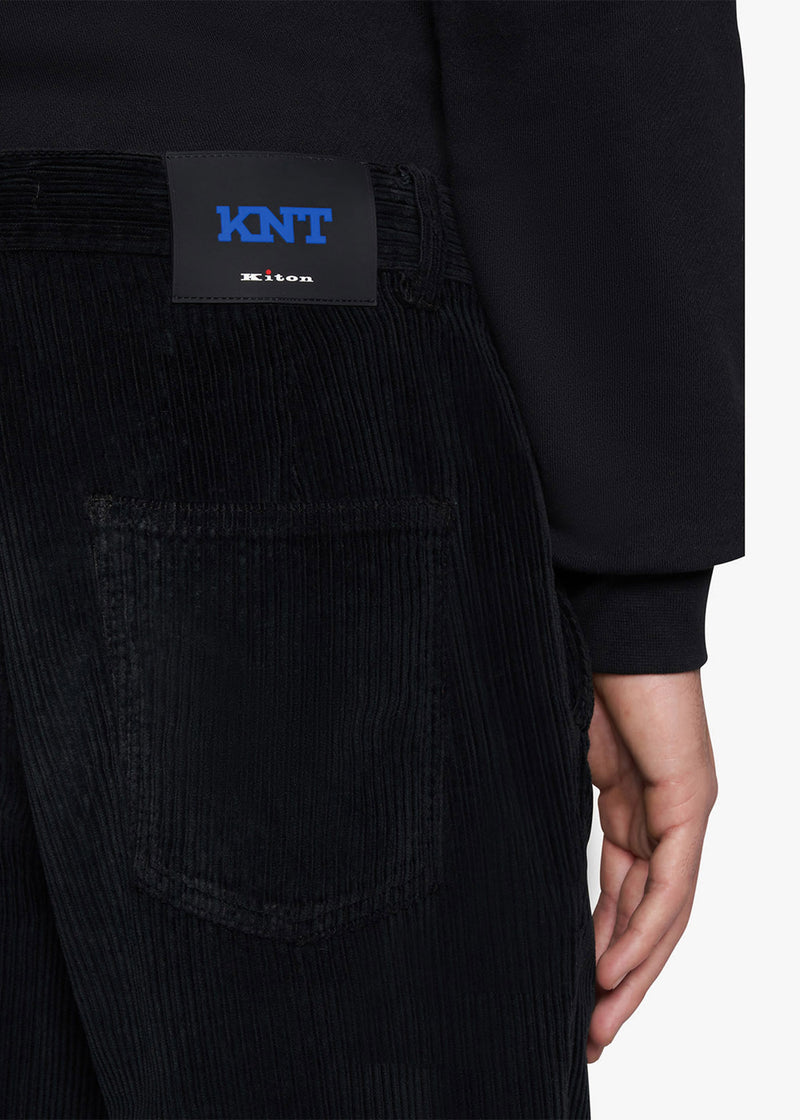 Knt black trousers in cotton 4