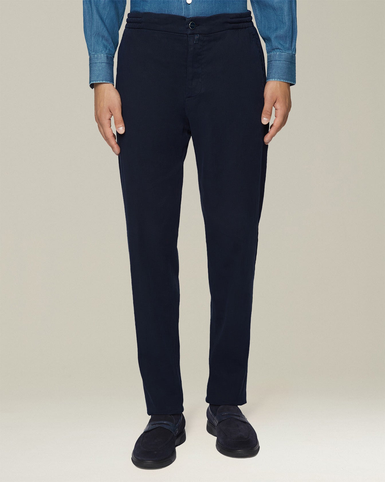 COTTON BLEND COMFORT TROUSERS