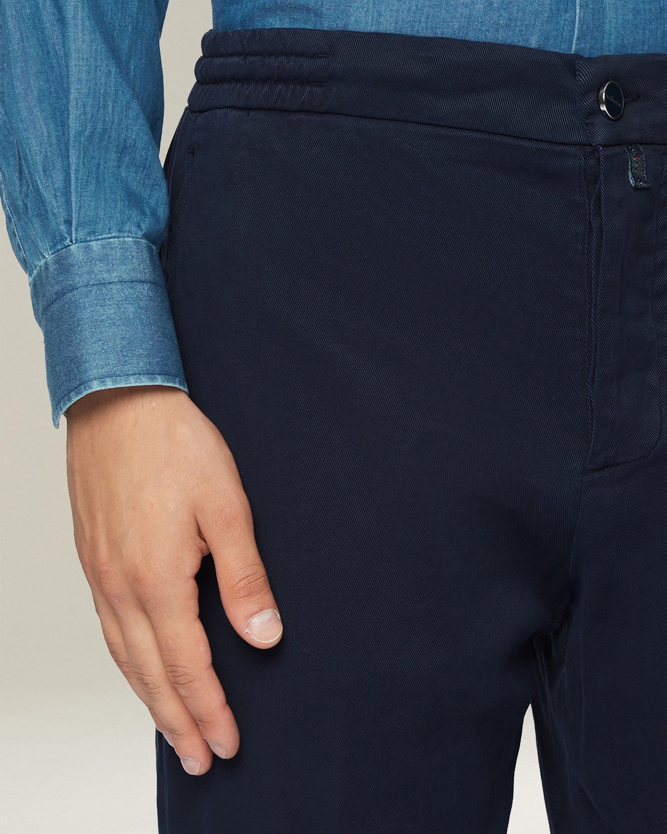 COTTON BLEND COMFORT TROUSERS