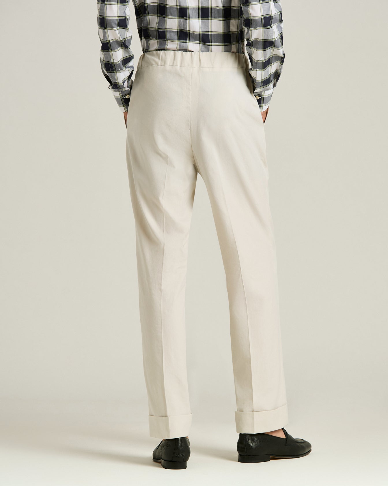 COTTON TROUSERS WITH ELASTICATED WAIST