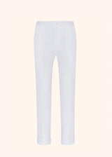 Kiton white trousers for man, in linen 1