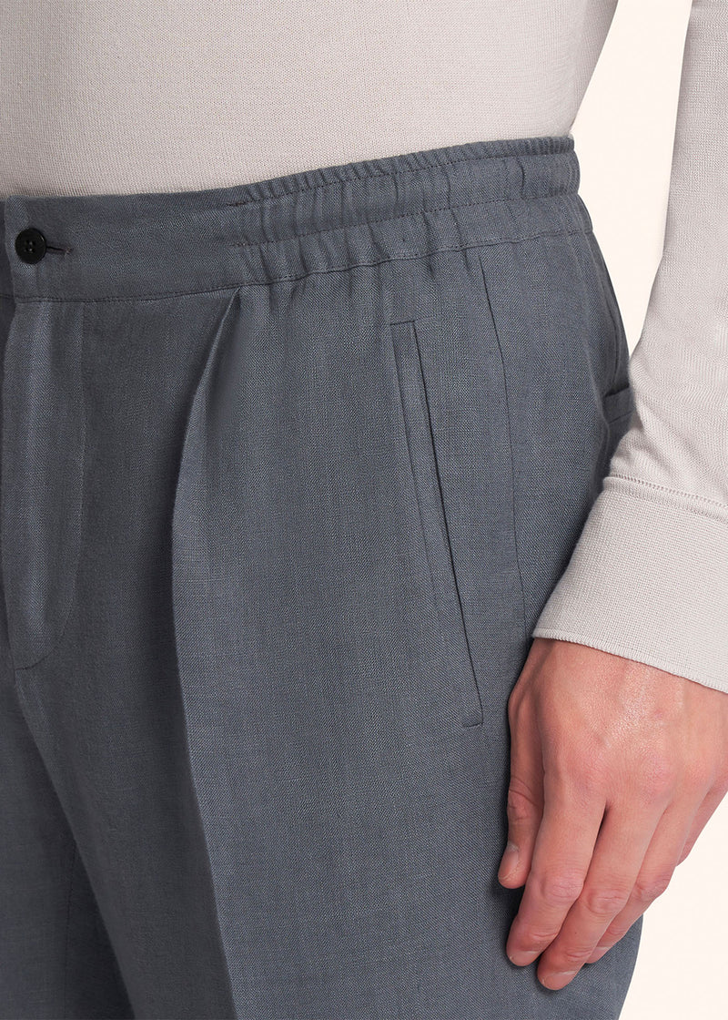 Kiton grey trousers for man, in linen 4