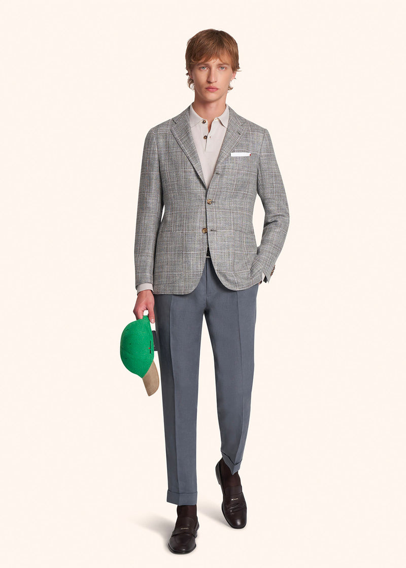 Kiton grey trousers for man, in linen 5