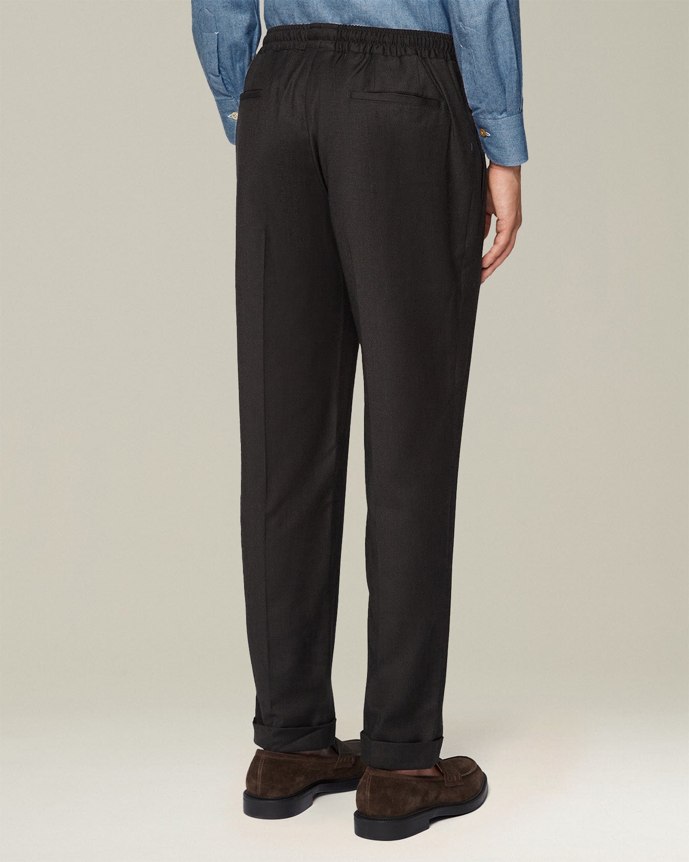 COTTON AND CASHMERE COMFORT TROUSERS