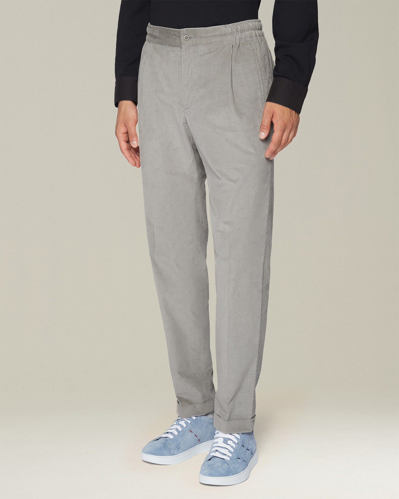 COTTON AND WOOL COMFORT TROUSERS