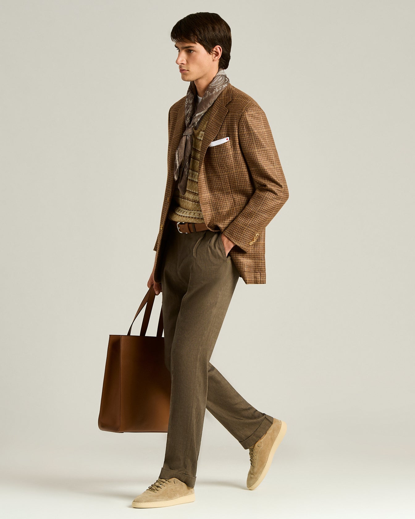 TAILORED LINEN AND WOOL TROUSERS