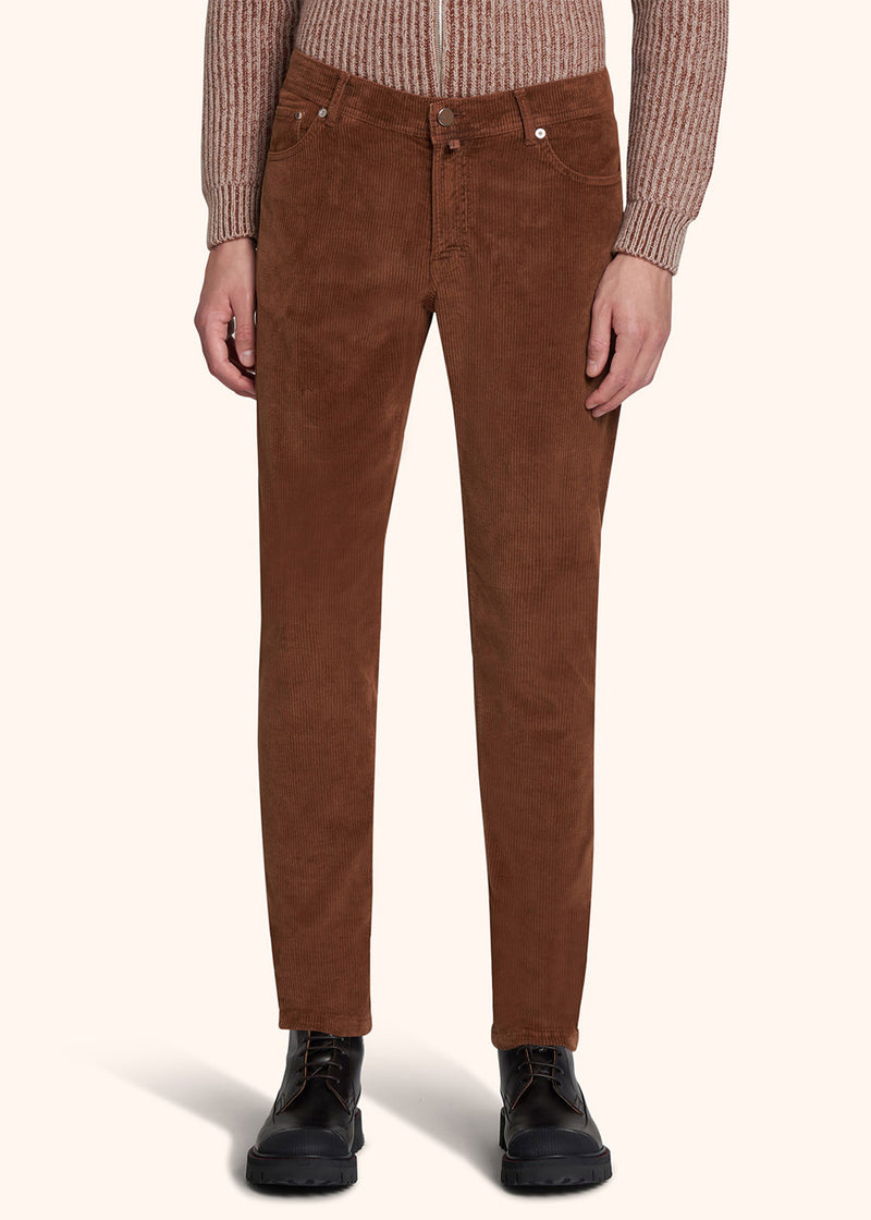 Kiton brown trousers for man, in cotton 2