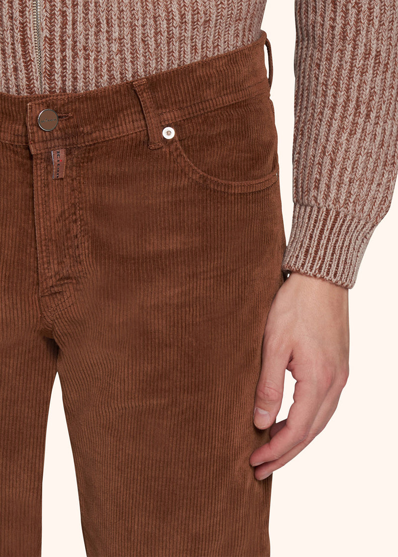 Kiton brown trousers for man, in cotton 4