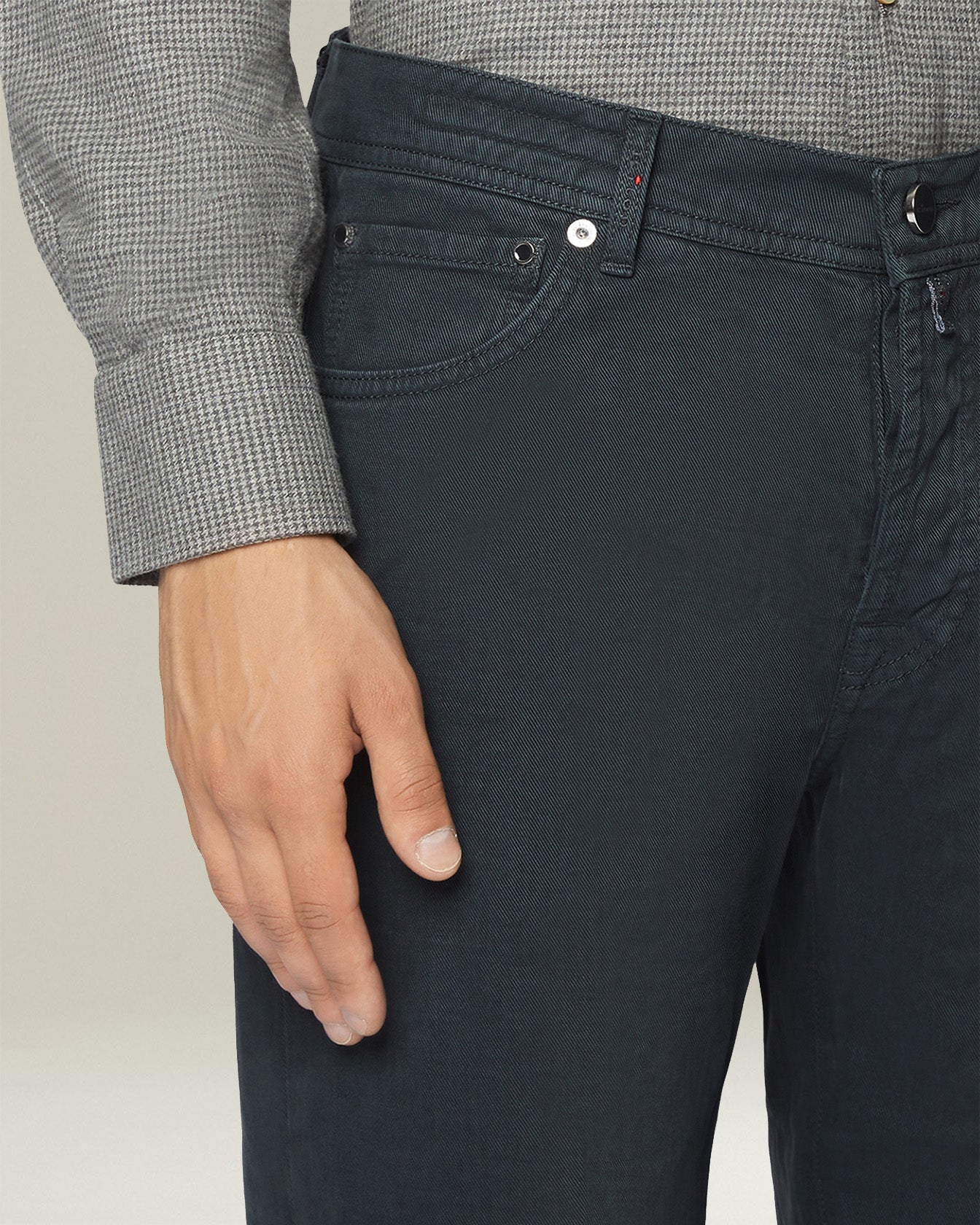 DENIM AND CASHMERE TAILORED JEANS