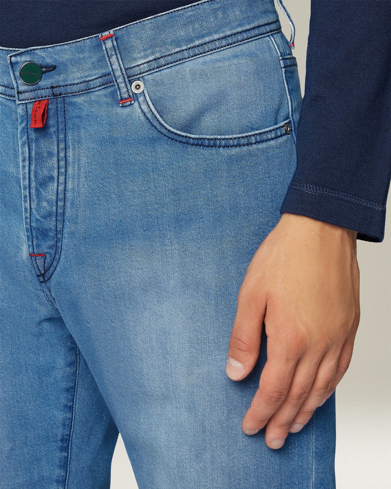 DENIM AND CASHMERE TAILORED JEANS