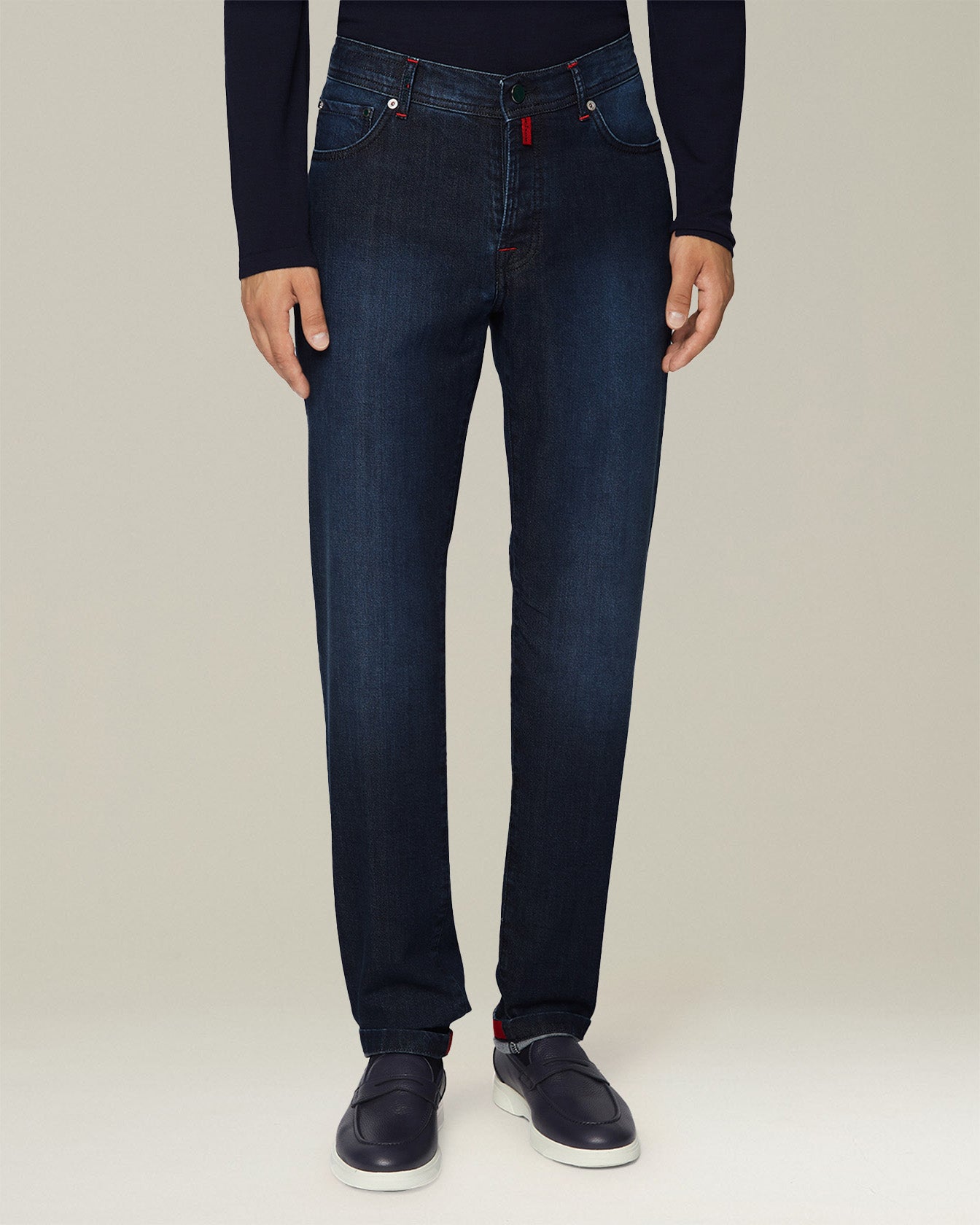 DENIM AND CASHMERE TAILORED JEANS