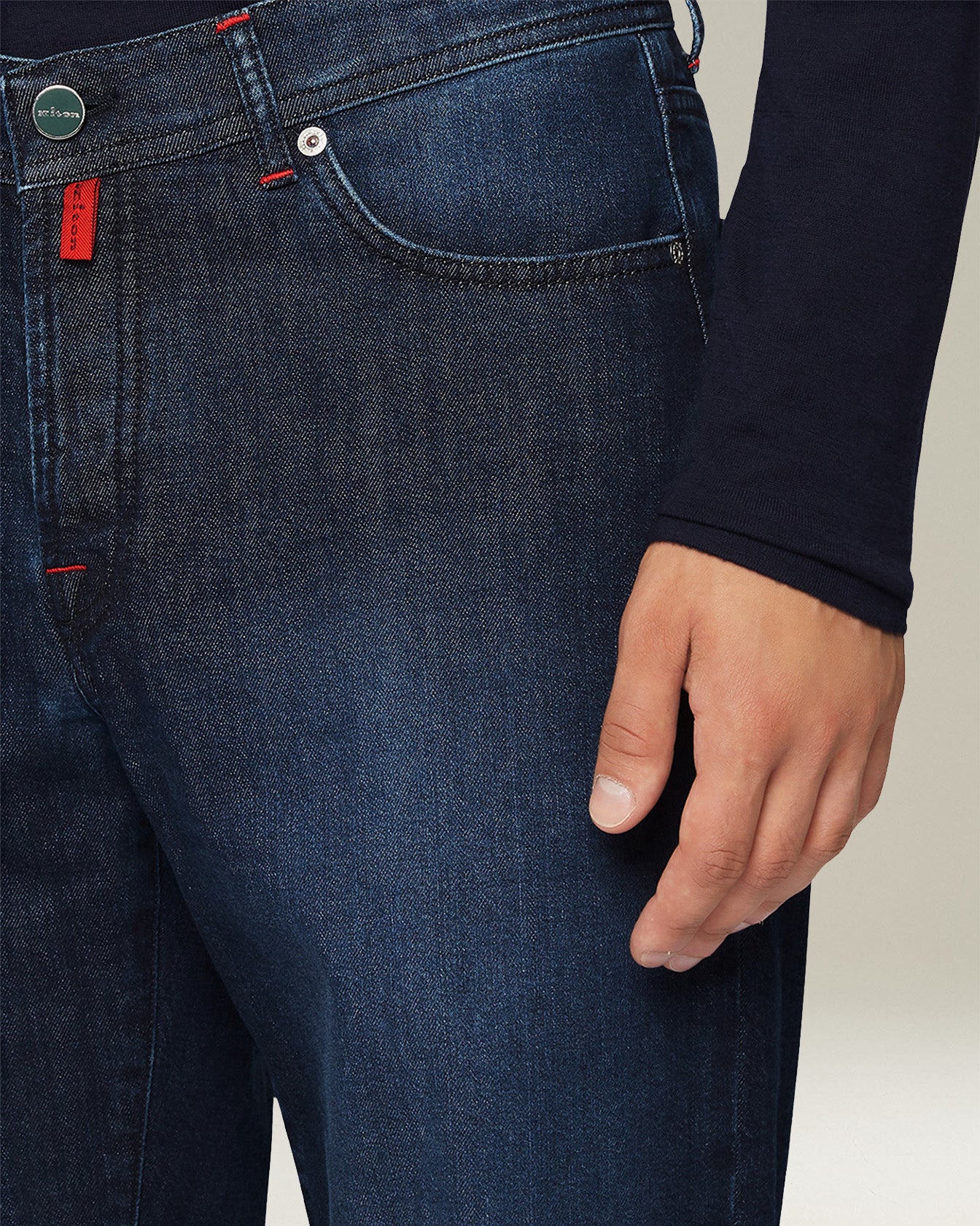 DENIM AND CASHMERE TAILORED JEANS