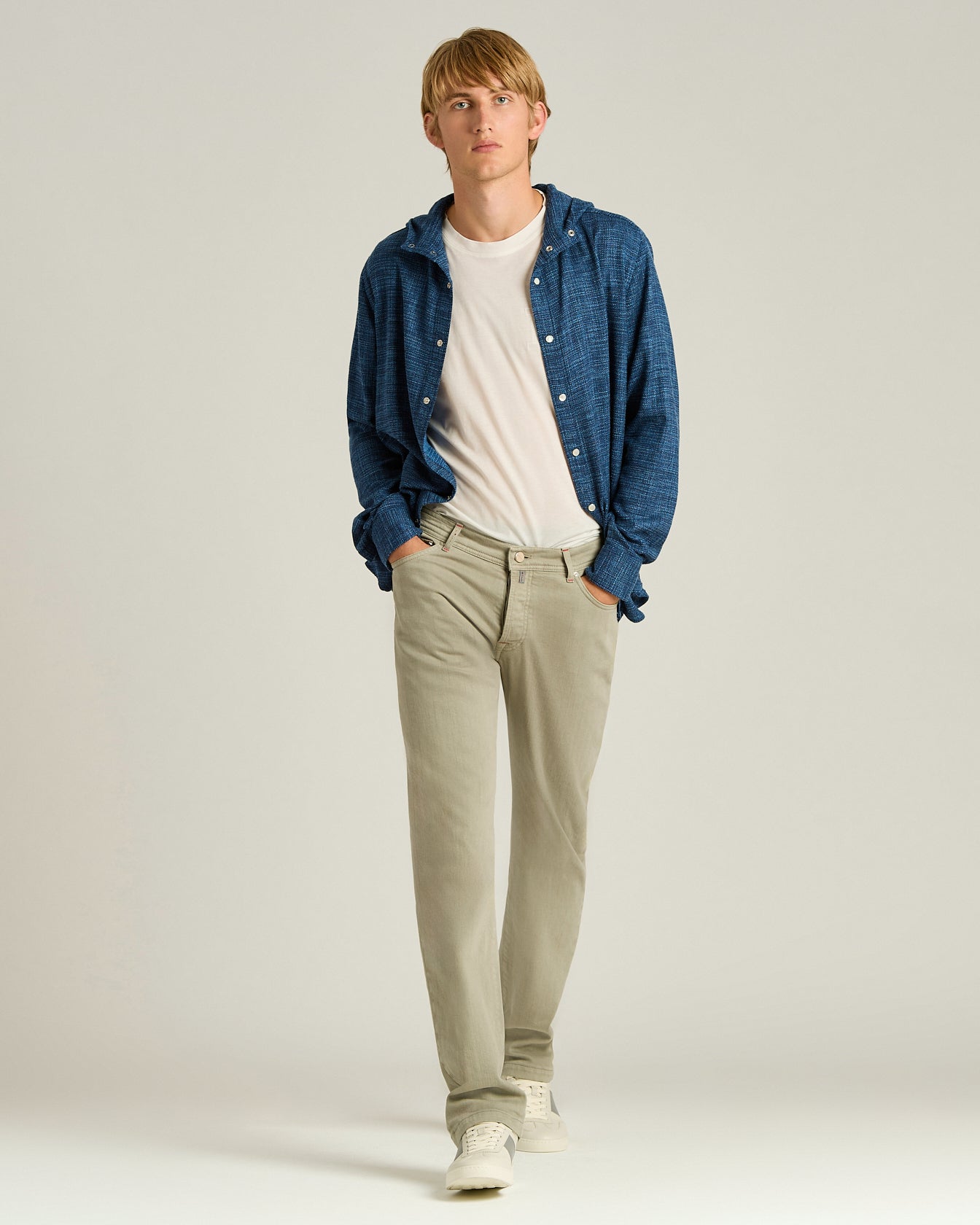 STRETCH COTTON FIVE-POCKET TROUSERS