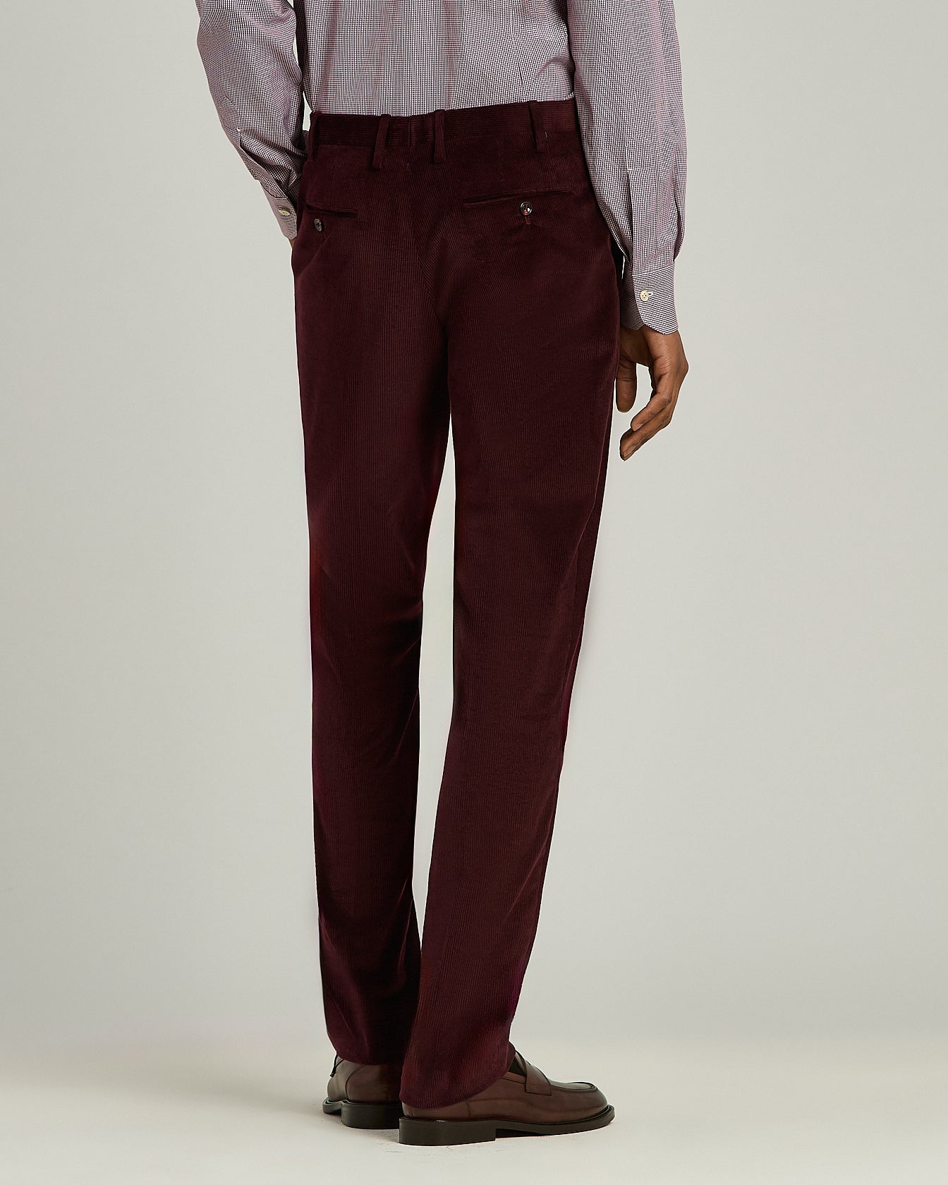 PANTALONI IN VELLUTO DI COTONE E LANA DALLA LINEA CONTEMPORANEA