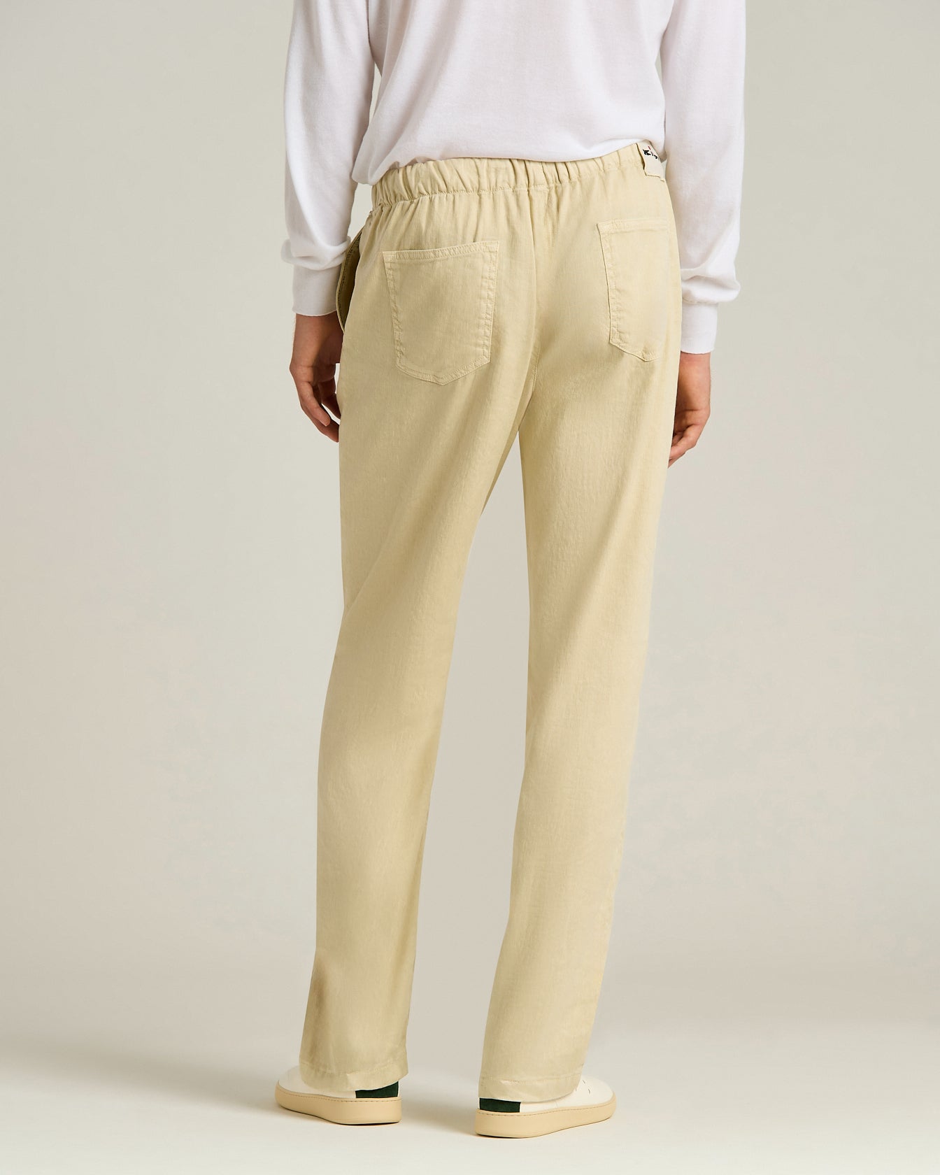 PANTALONI IN BLEND LINO E COTONE