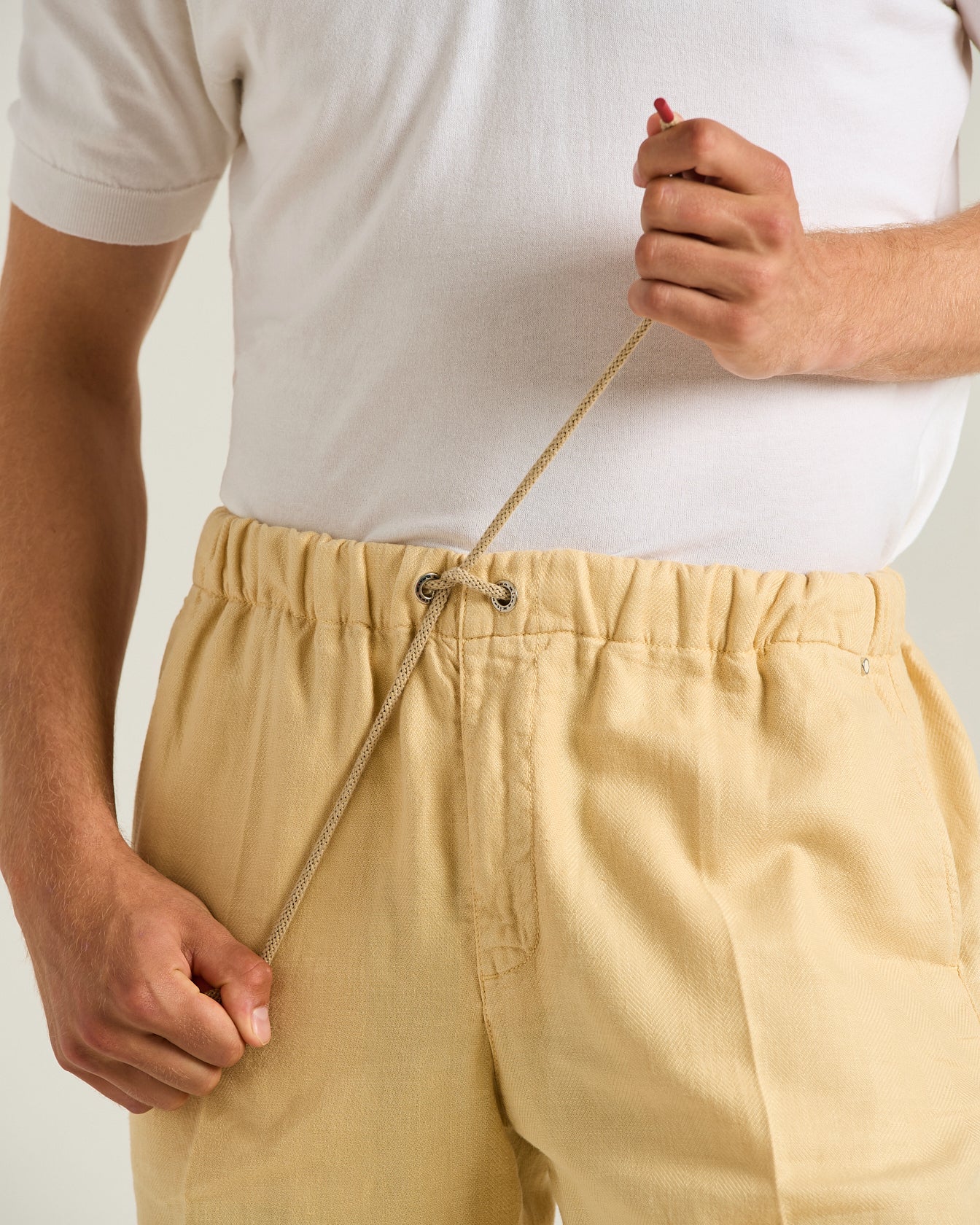 LINEN AND COTTON BLEND TROUSERS