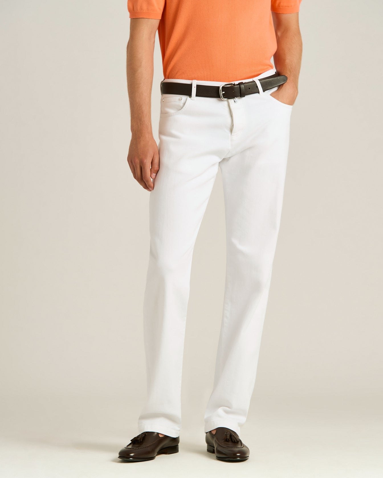 STRETCH COTTON FIVE-POCKET TROUSERS