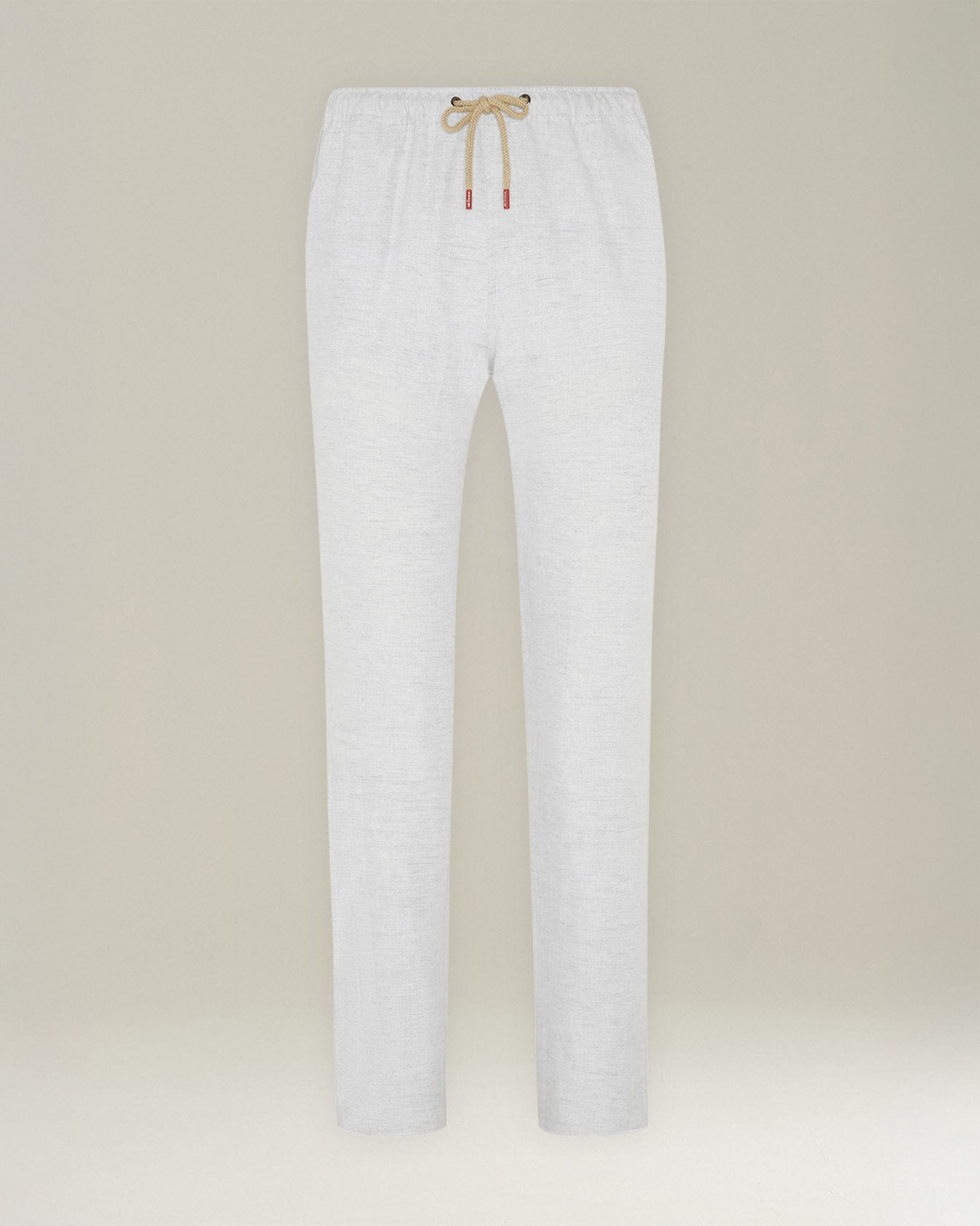 COTTON AND LINEN COMFORT-FIT PULL-ON TROUSERS