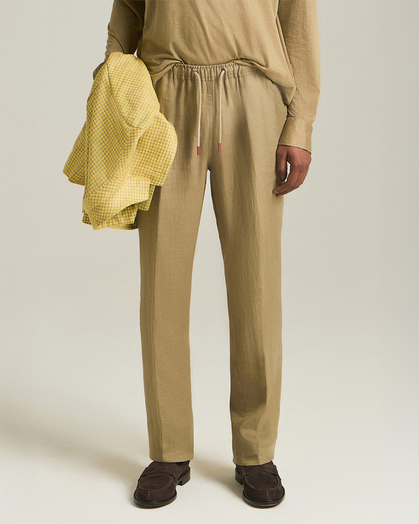 LINEN COMFORT-FIT PULL-ON TROUSERS