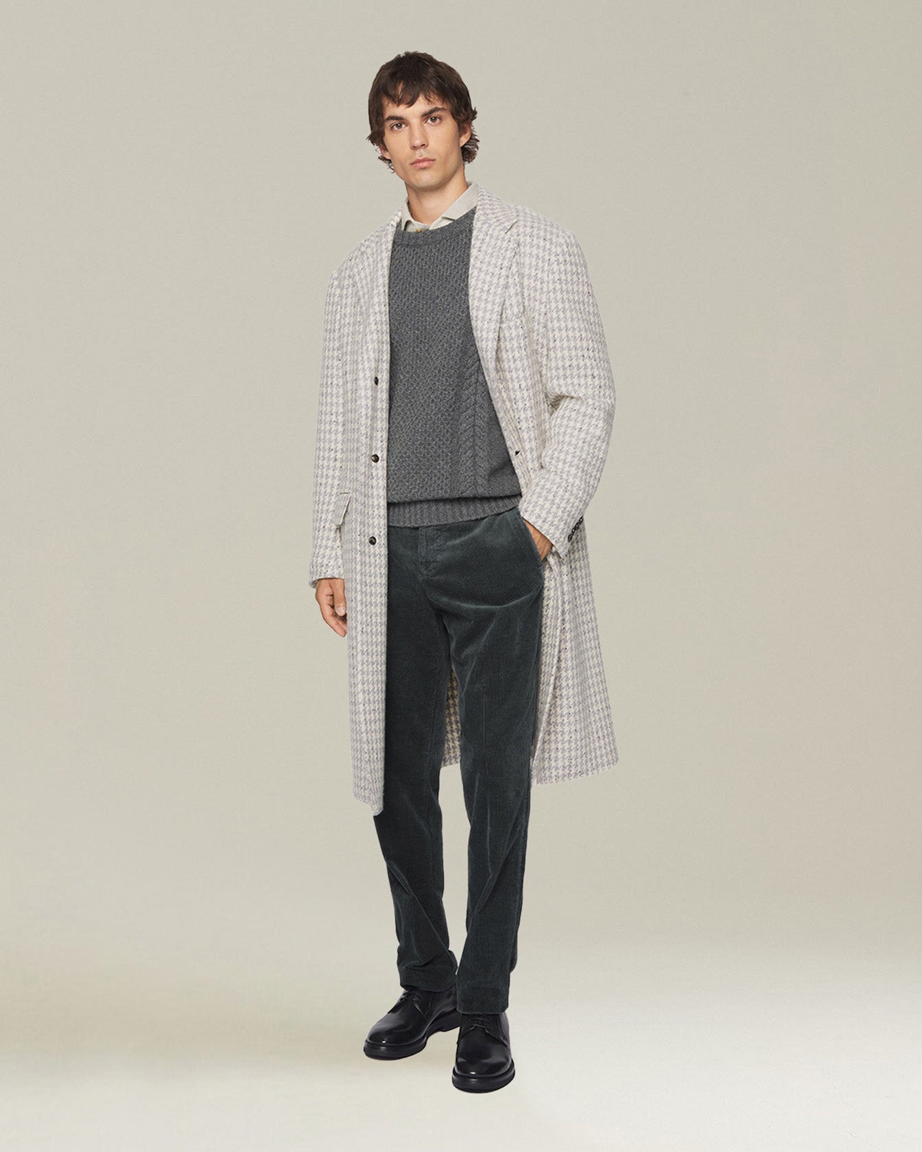 HOUNDSTOOTH CASHMERE BLEND COAT