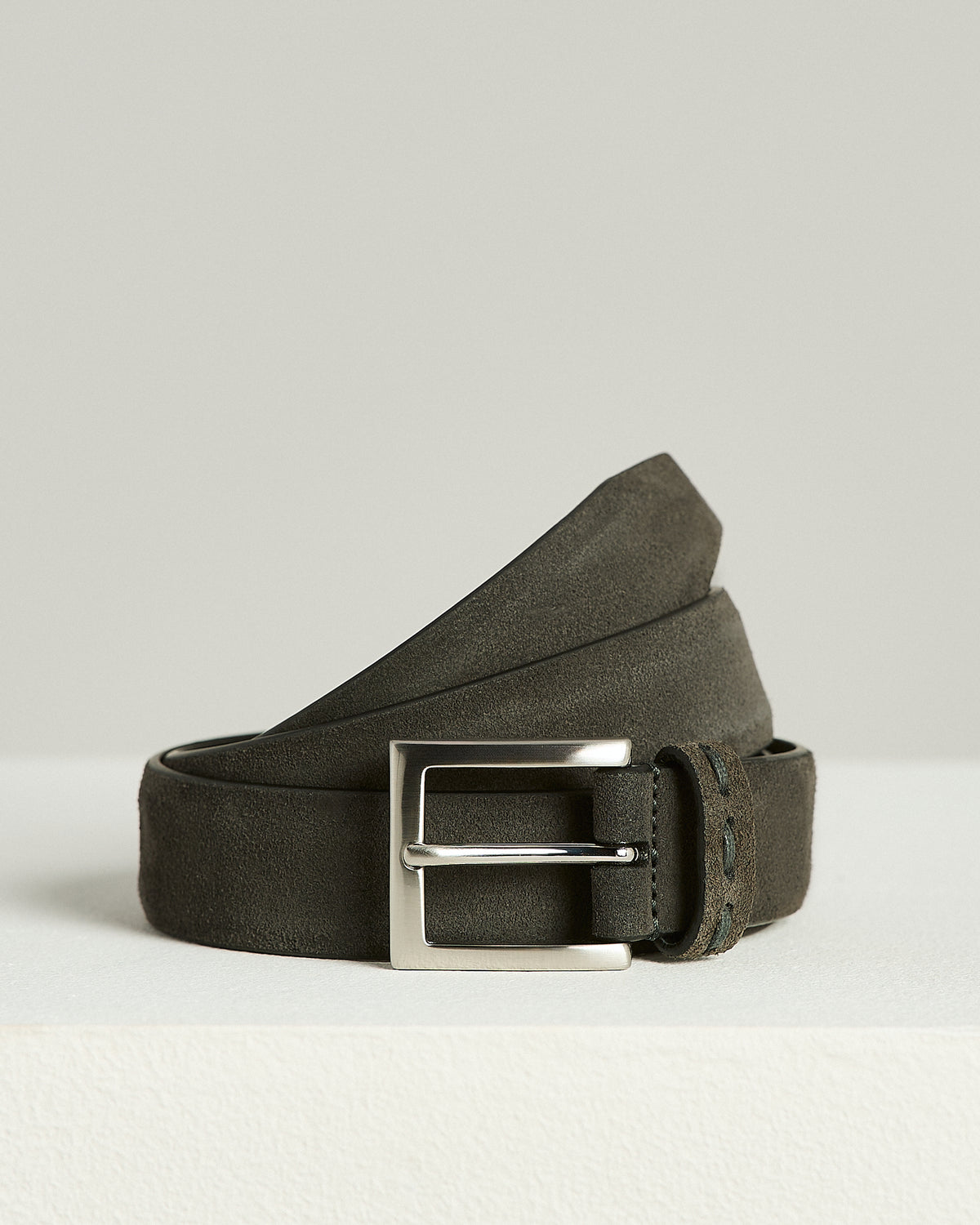 GREY SUEDE CALFSKIN LEATHER BELT 1