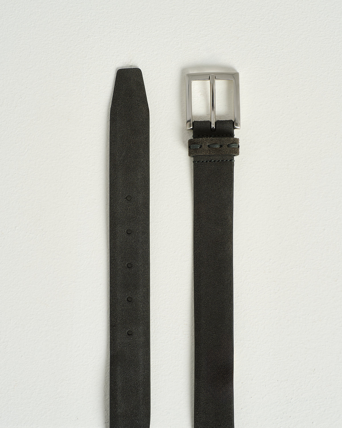 GREY SUEDE CALFSKIN LEATHER BELT 3