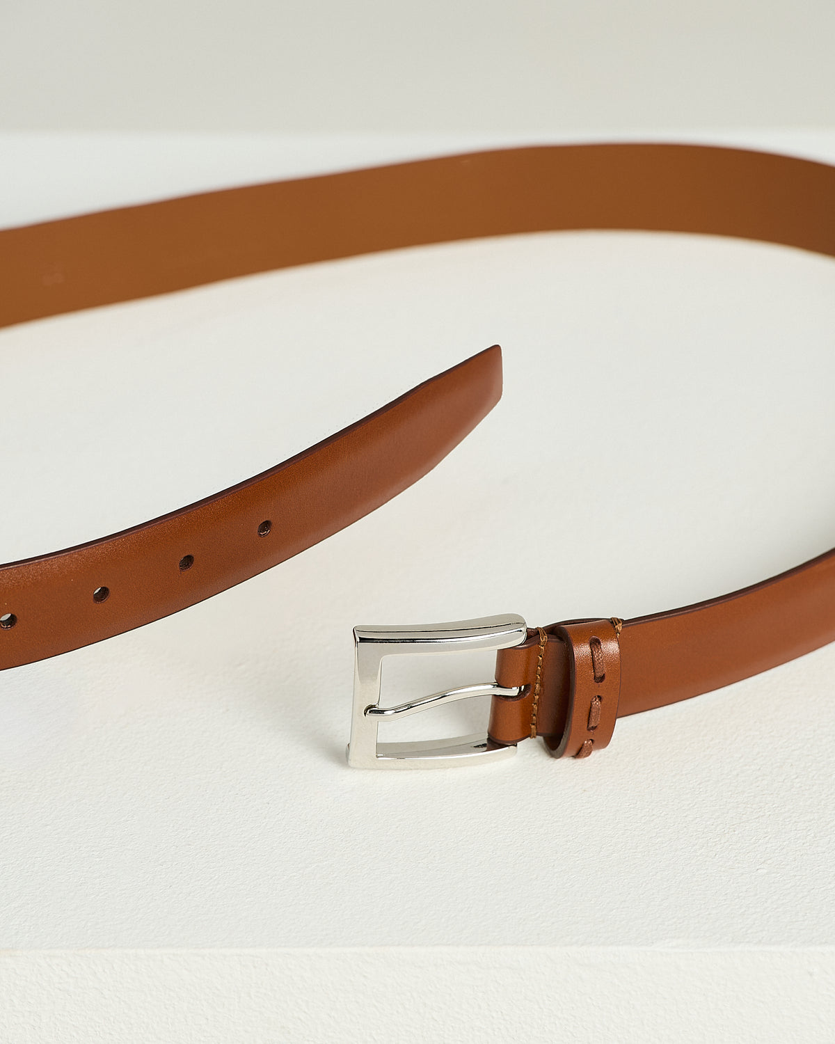 WOOD CALFSKIN BELT WITH METAL BUCKLE 2
