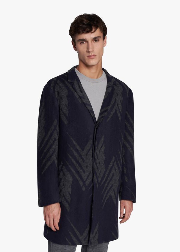 Knt blue overcoat in cashmere 2