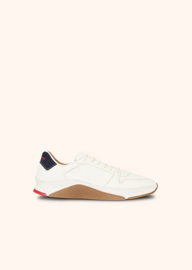Kiton white/blue sneakers shoes for man, in deerskin 1