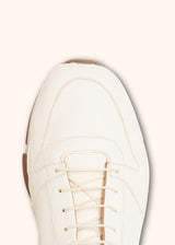 Kiton white/blue sneakers shoes for man, in deerskin 4