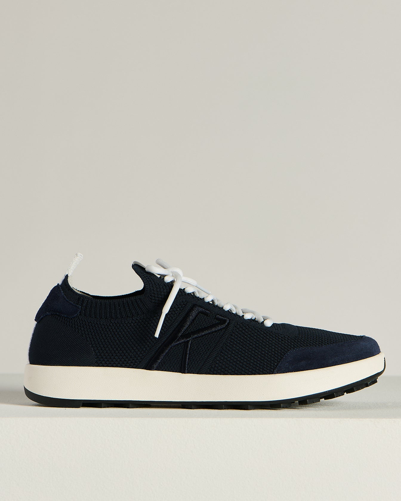 SNEAKERS IN MAGLIA DI COTONE E PELLE