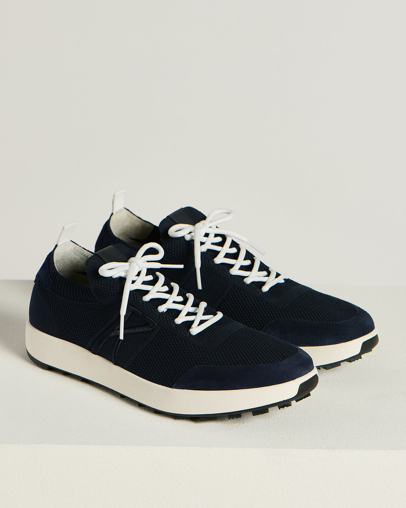 SNEAKERS IN MAGLIA DI COTONE E PELLE